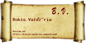 Bobis Valéria névjegykártya